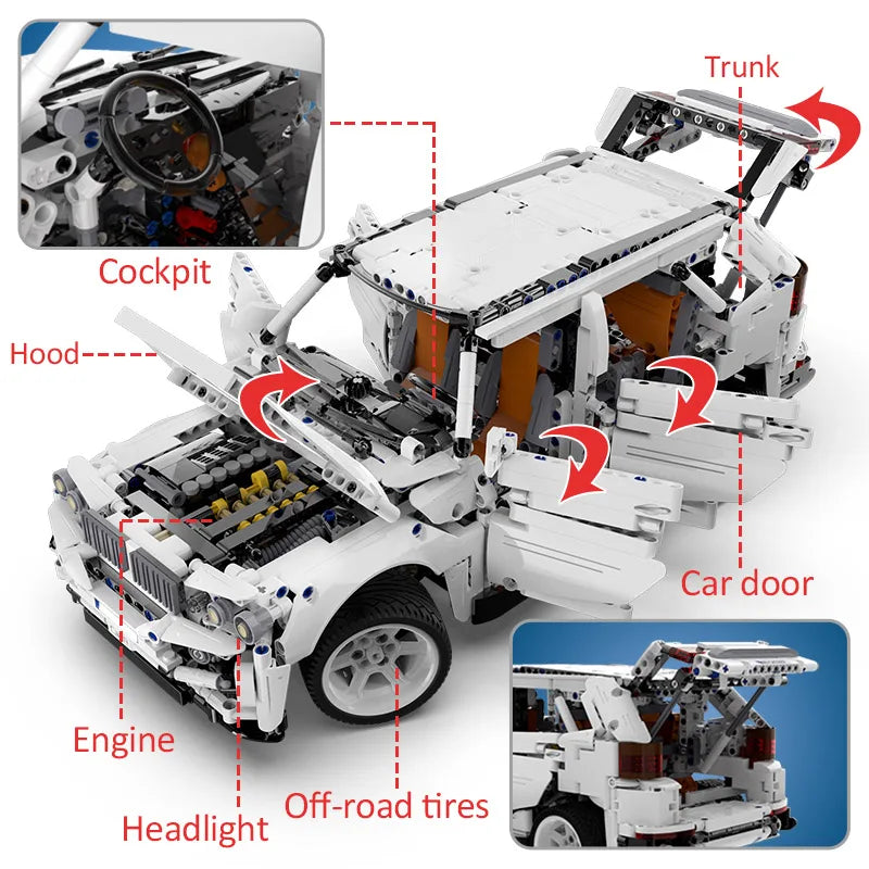 Voiture Télécommandée CaDA – Modèle Warrior H2 SUV (2208 pièces)