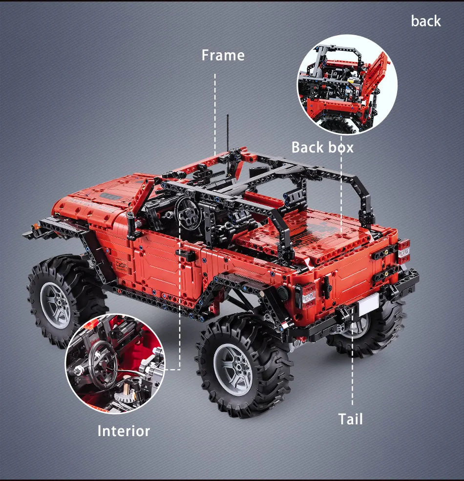 Voiture 4x4 Télécommandée à Construire – CaDA Adventurer (1941 pièces, LED, 3 moteurs)