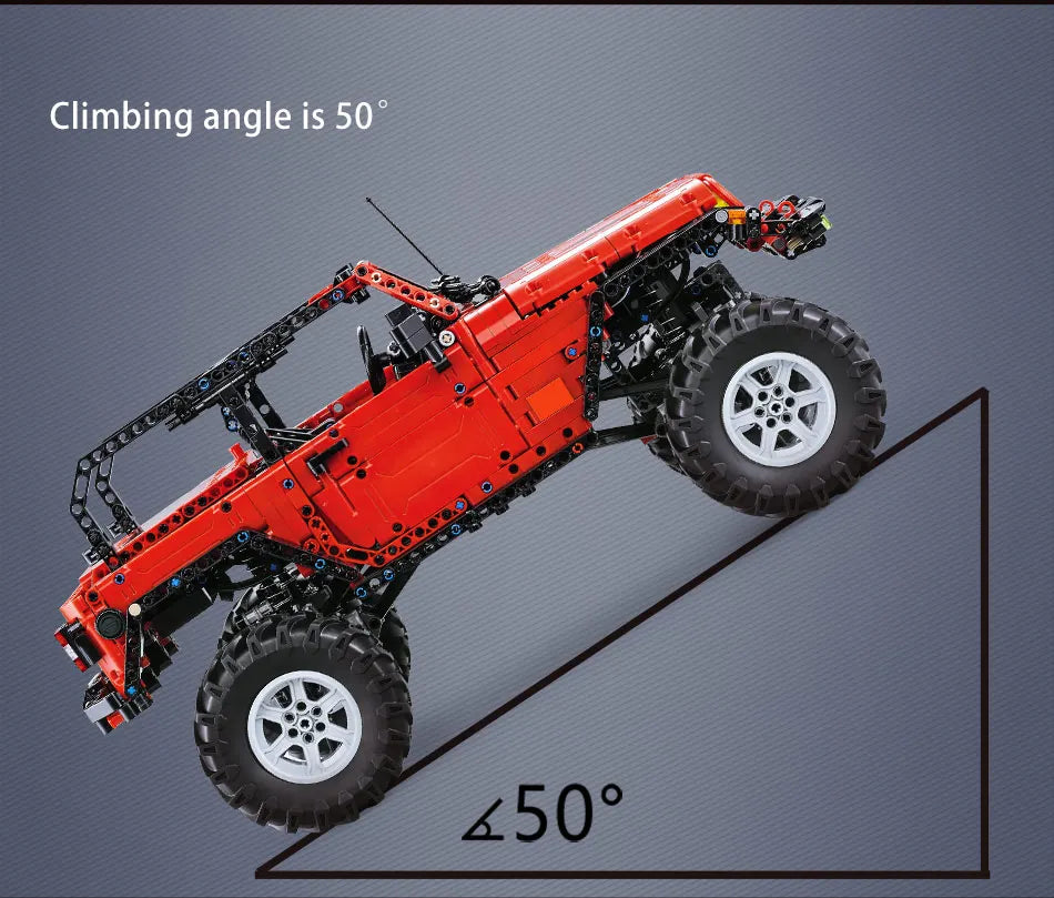 Voiture 4x4 Télécommandée à Construire – CaDA Adventurer (1941 pièces, LED, 3 moteurs)