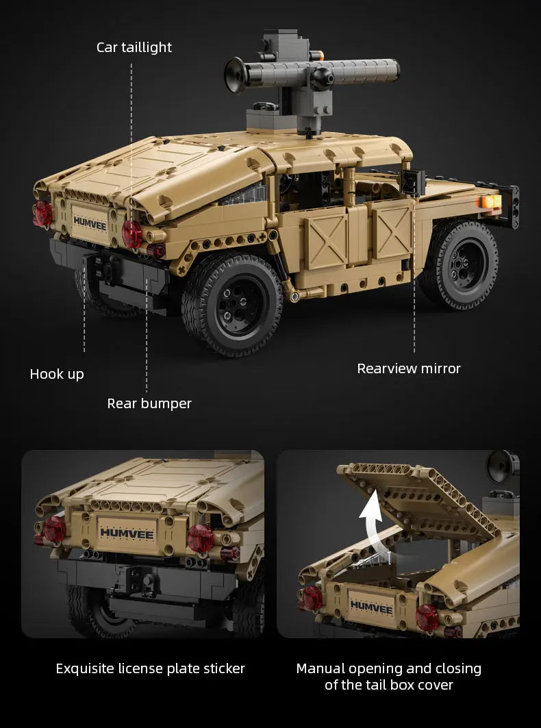 Véhicule Militaire Télécommandé CaDA – Modèle HUMVEE H1 (3935 pièces)