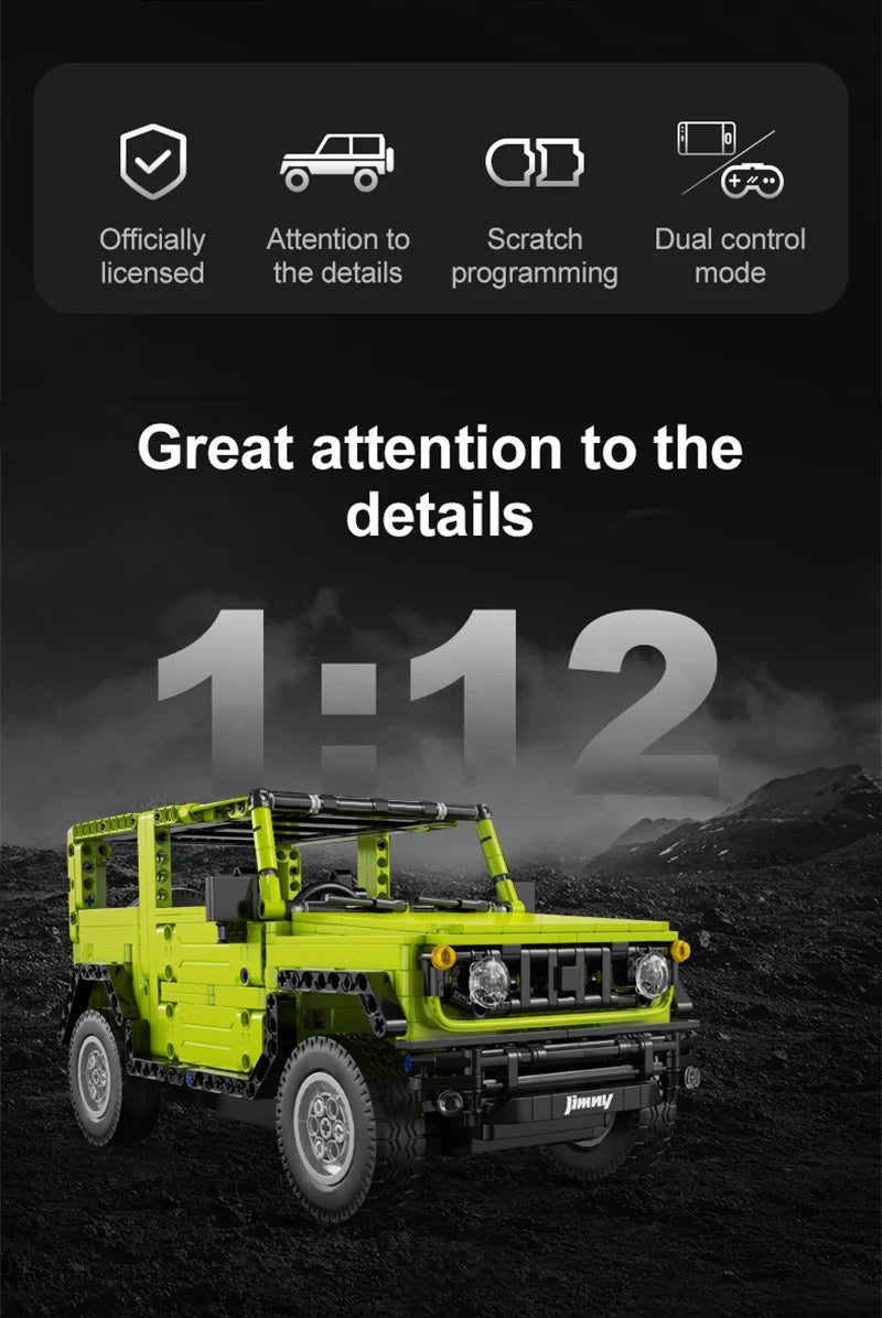 CaDA Suzuki Jimny RC – Voiture Off-Road Télécommandée à Construire (579 pièces)