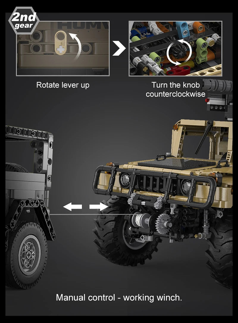Véhicule Militaire Télécommandé CaDA – Modèle HUMVEE H1 (3935 pièces)