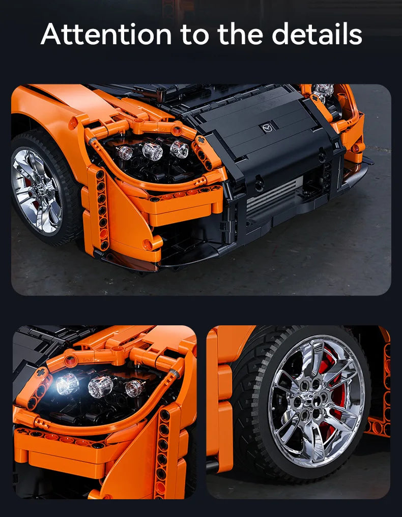 Mazda RX-7 CaDA – Supercar Télécommandée à Construire (3305 pièces, Échelle 1:8, Modèle Officiel)