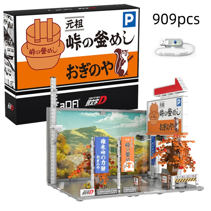 Diorama Japonais Initial D – Usui Parking + Tofu Shop (3 modèles disponibles)
