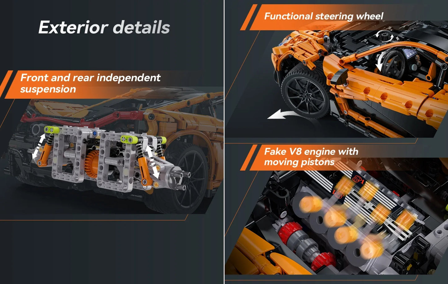 Supercar CaDA à Construire – Modèle 1:10 (3617 pièces)