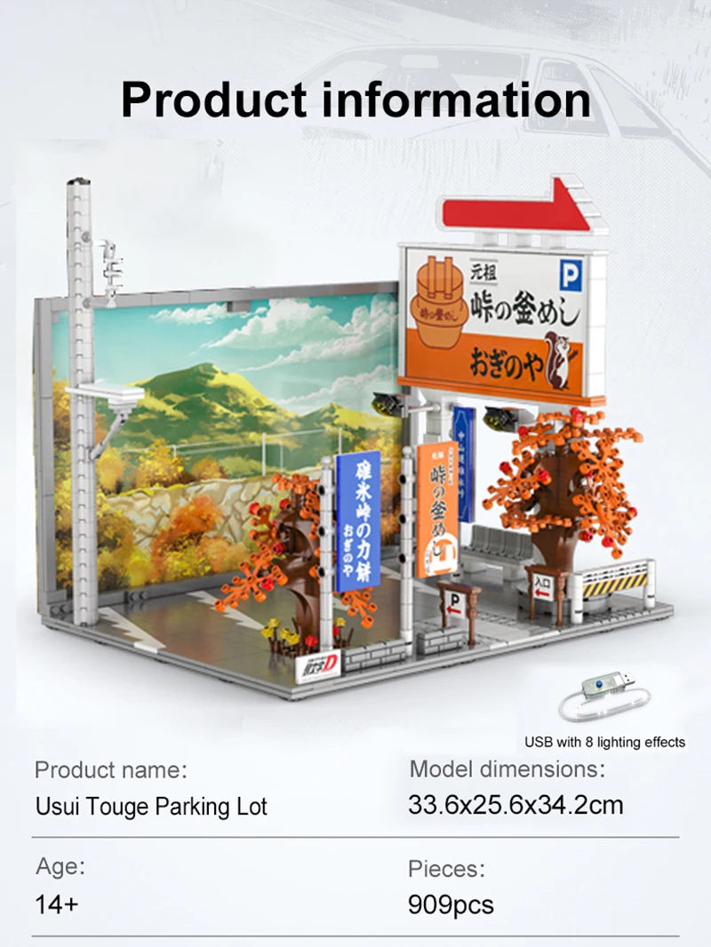Diorama Japonais Initial D – Usui Parking + Tofu Shop (3 modèles disponibles)
