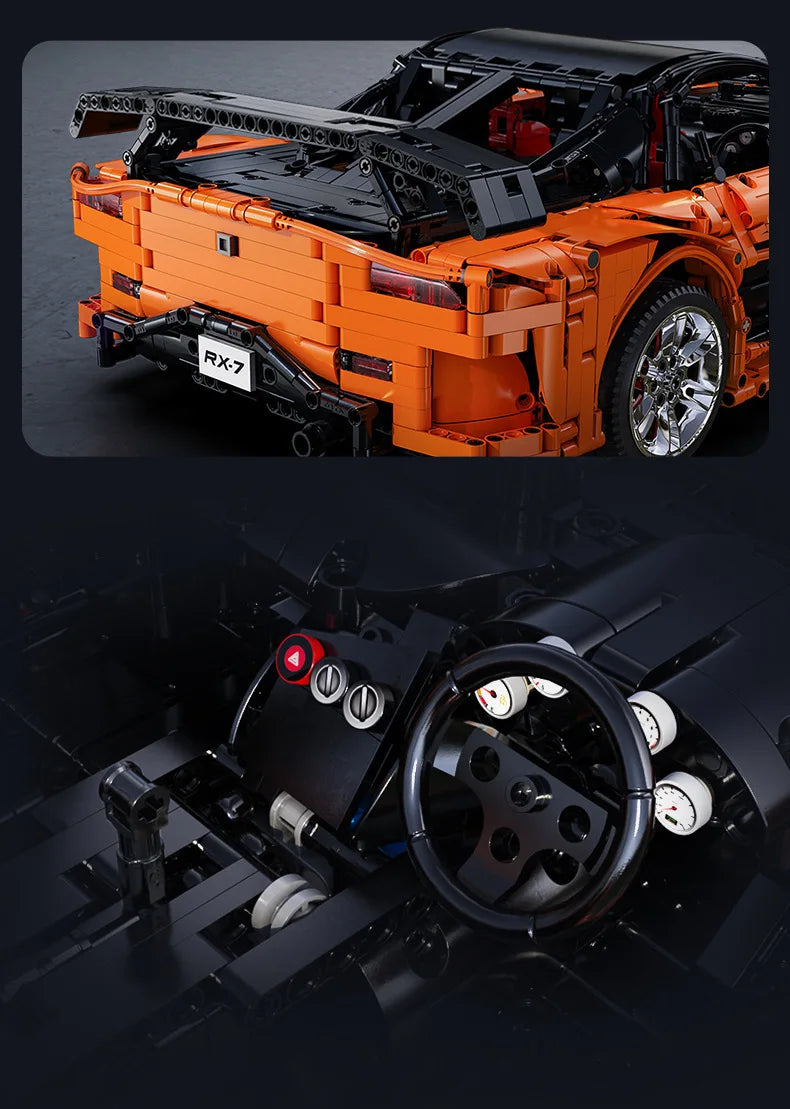 Mazda RX-7 CaDA – Supercar Télécommandée à Construire (3305 pièces, Échelle 1:8, Modèle Officiel)