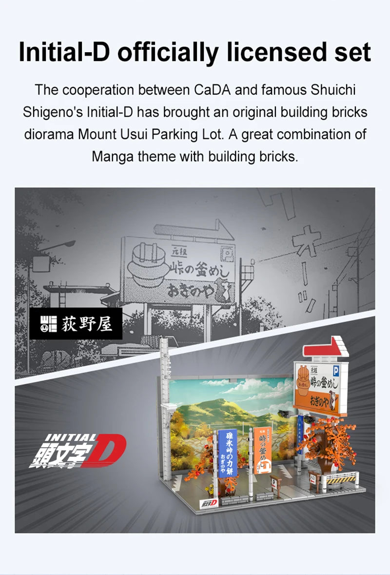 Diorama Japonais Initial D – Usui Parking + Tofu Shop (3 modèles disponibles)