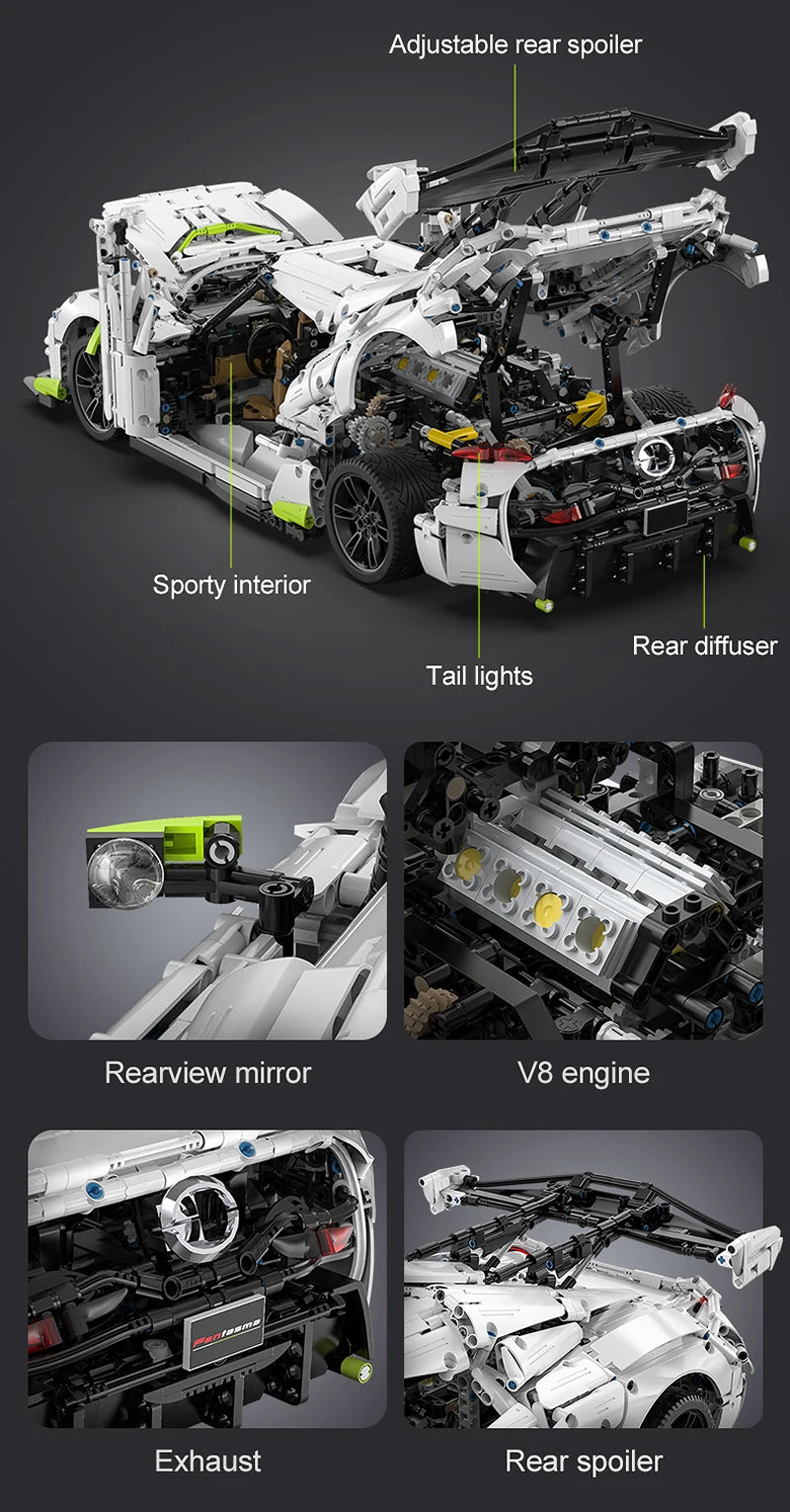 Voiture de Sport à Construire CaDA – Modèle Fantasma (4346 pièces)