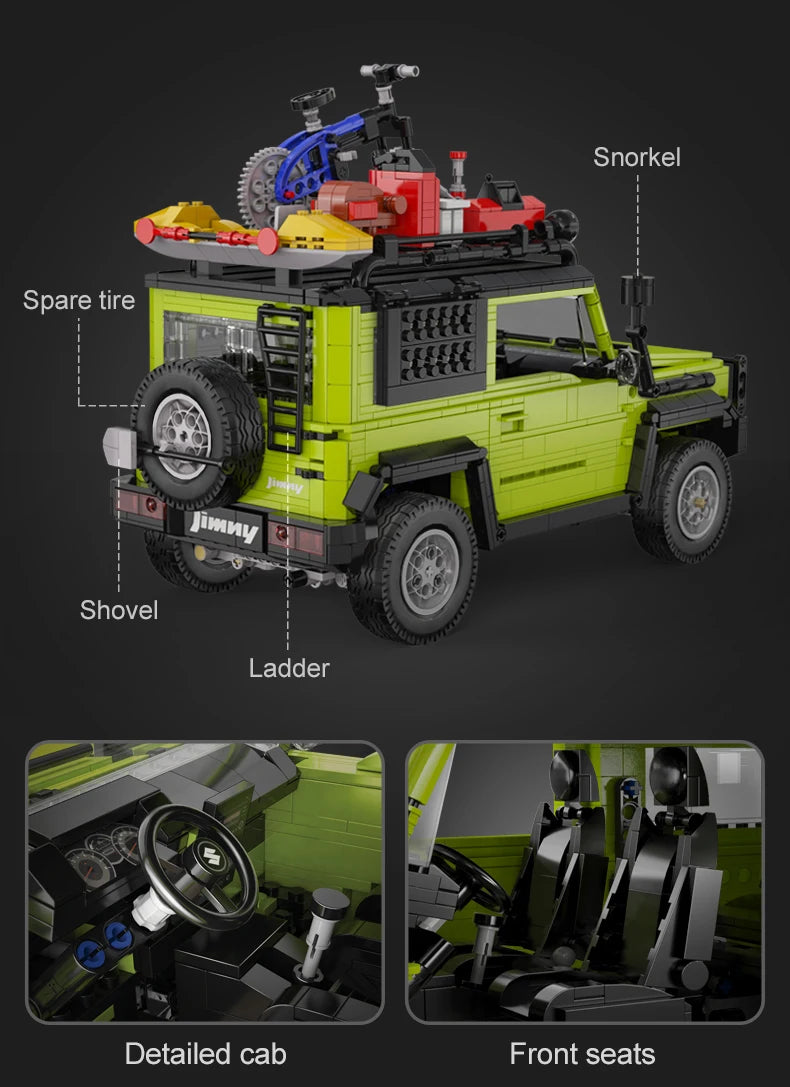 Suzuki Jimny CaDA – 4x4 Off-Road Télécommandé à Construire (1803 pièces + Accessoires)