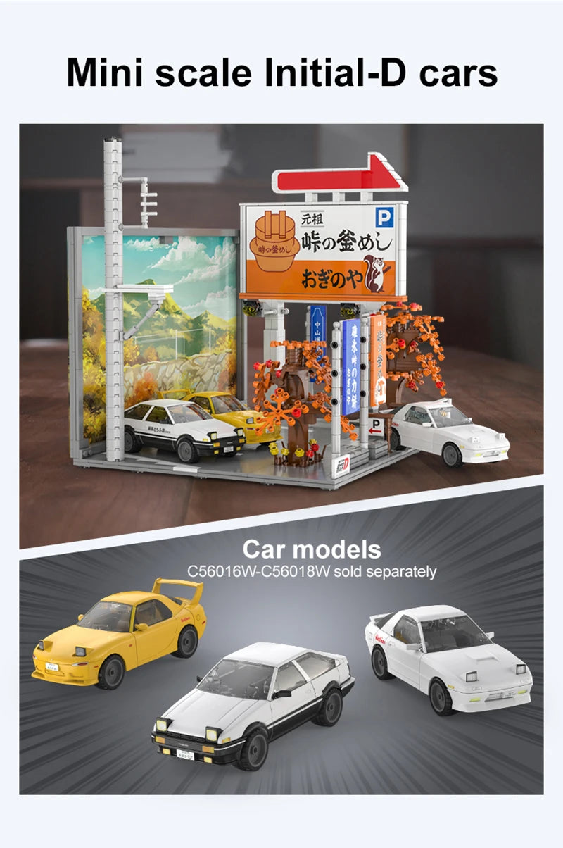 Diorama Japonais Initial D – Usui Parking + Tofu Shop (3 modèles disponibles)