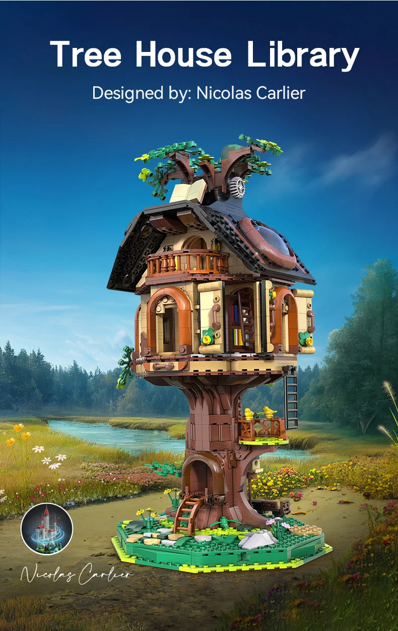 Maison dans l'Arbre à Construire CaDA – 1808 Pièces avec Lumières USB