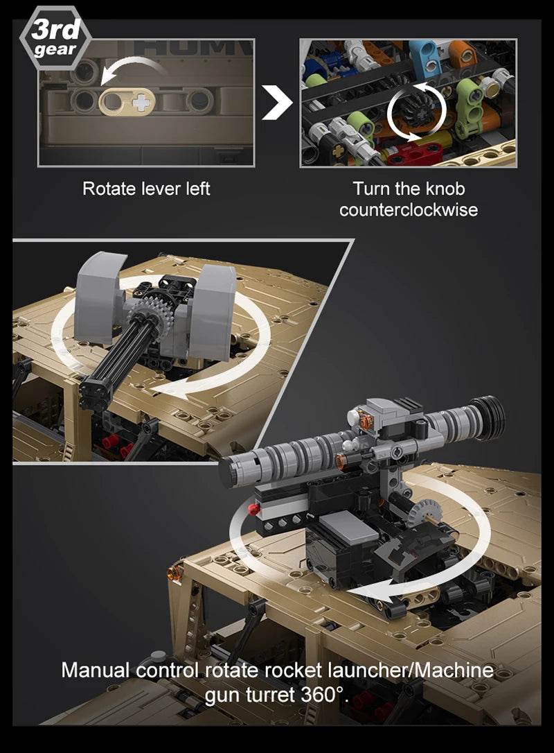 Véhicule Militaire Télécommandé CaDA – Modèle HUMVEE H1 (3935 pièces)