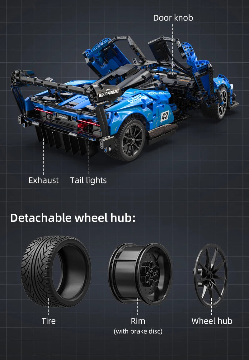 Voiture de Course Télécommandée CaDA – Modèle Extreme Blue (2088 pièces)