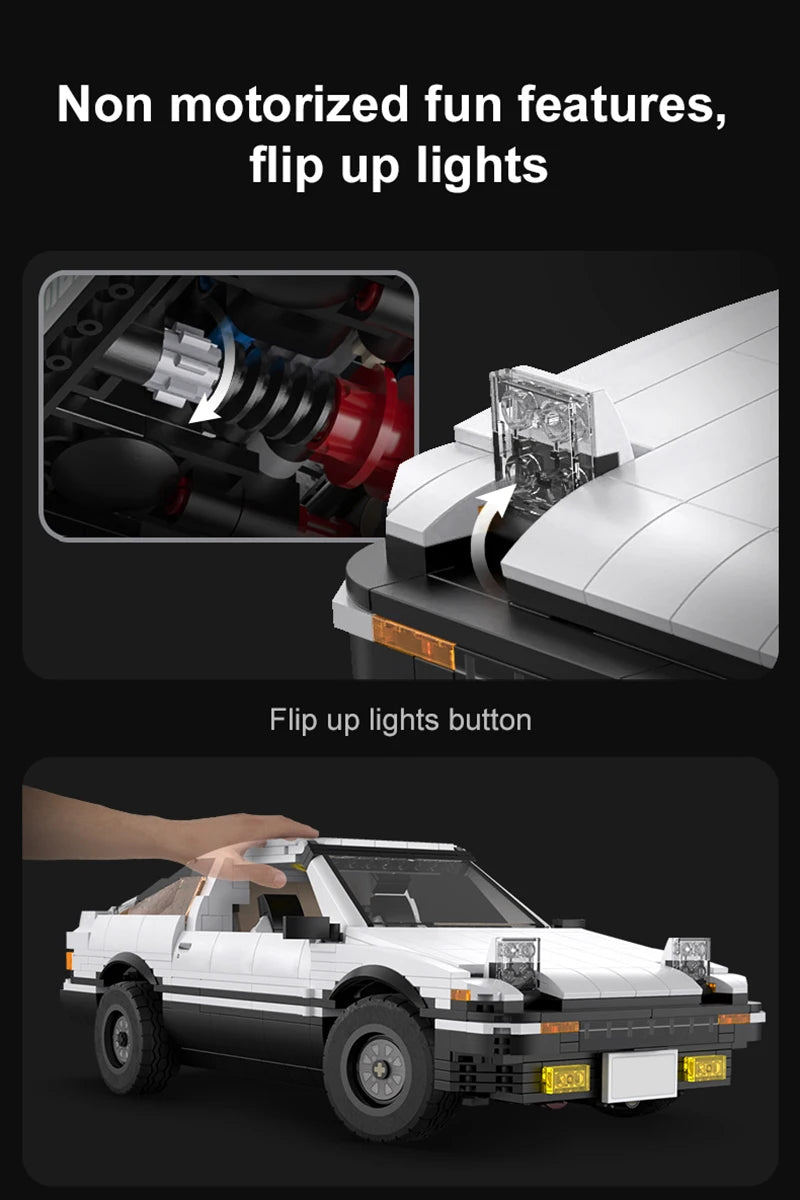 Voiture à Construire CaDA – Toyota AE86 Initial D (1324 pièces, motorisable)