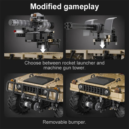 Véhicule Militaire Télécommandé CaDA – Modèle HUMVEE H1 (3935 pièces)