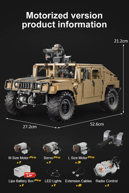 Véhicule Militaire Télécommandé CaDA – Modèle HUMVEE H1 (3935 pièces)