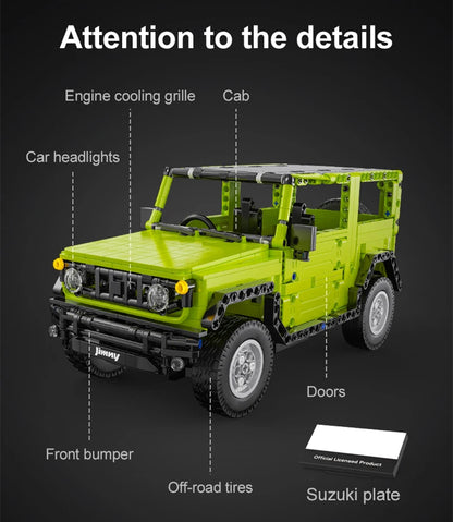 CaDA Suzuki Jimny RC – Voiture Off-Road Télécommandée à Construire (579 pièces)