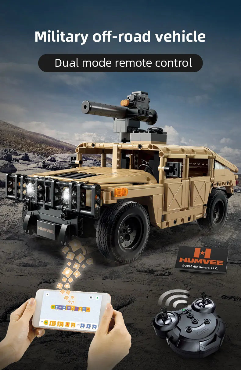 Véhicule Militaire Télécommandé CaDA – Modèle HUMVEE H1 (3935 pièces)
