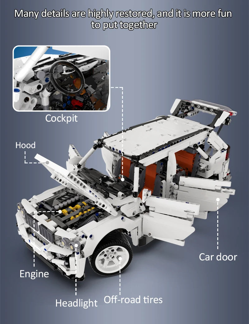 Voiture Télécommandée CaDA – Modèle Warrior H2 SUV (2208 pièces)