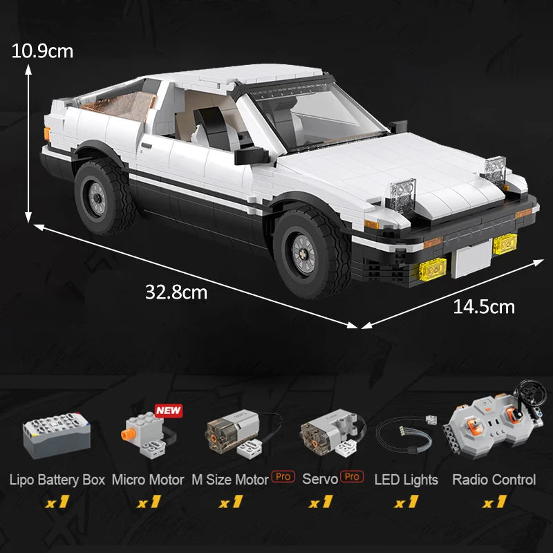 Voiture à Construire CaDA – Toyota AE86 Initial D (1324 pièces, motorisable)