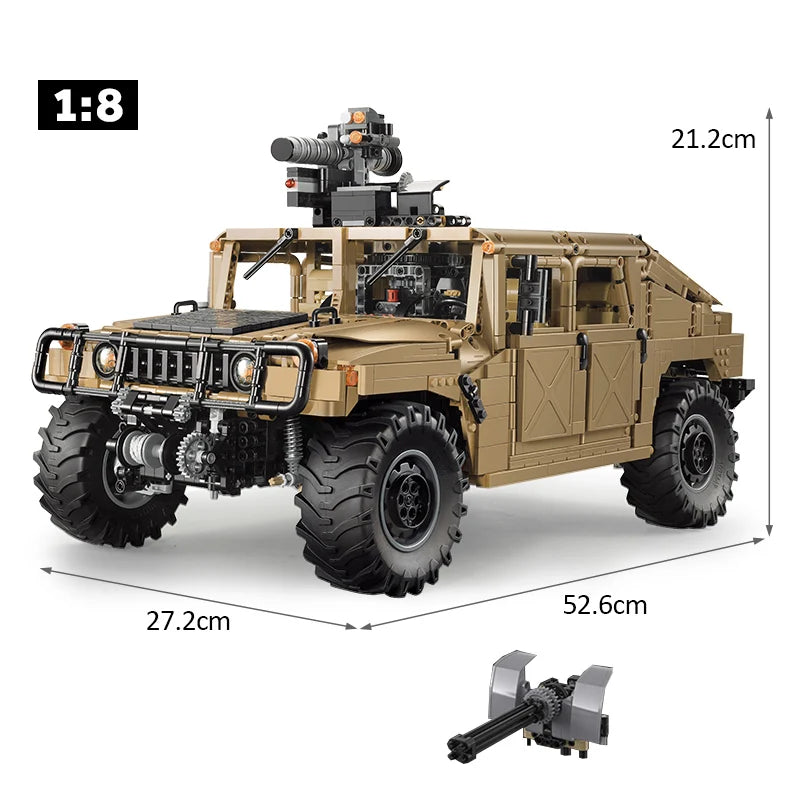 Véhicule Militaire Télécommandé CaDA – Modèle HUMVEE H1 (3935 pièces)