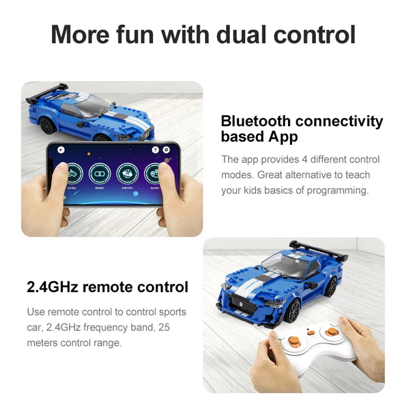 Voiture de Course Télécommandée CaDA – Modèle Blue Knight (325 pièces)
