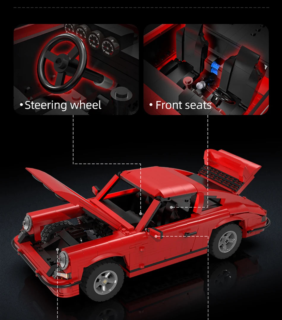 Voiture de Sport Classique CaDA – Kit Télécommandé à Construire (1429 pièces, Échelle 1:12.5)