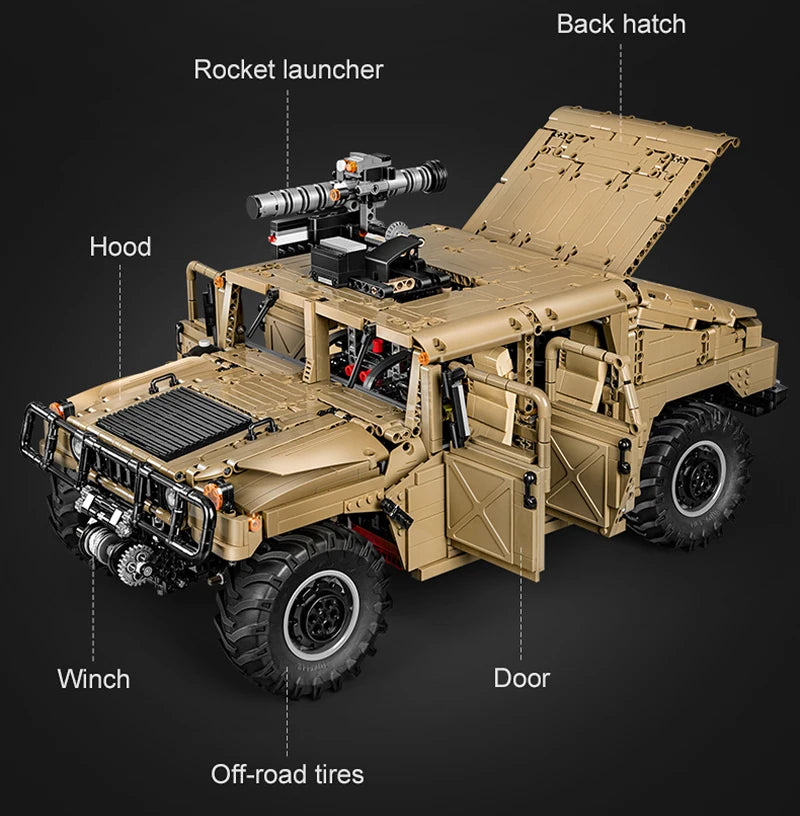 Véhicule Militaire Télécommandé CaDA – Modèle HUMVEE H1 (3935 pièces)