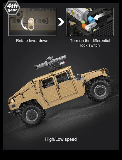 Véhicule Militaire Télécommandé CaDA – Modèle HUMVEE H1 (3935 pièces)