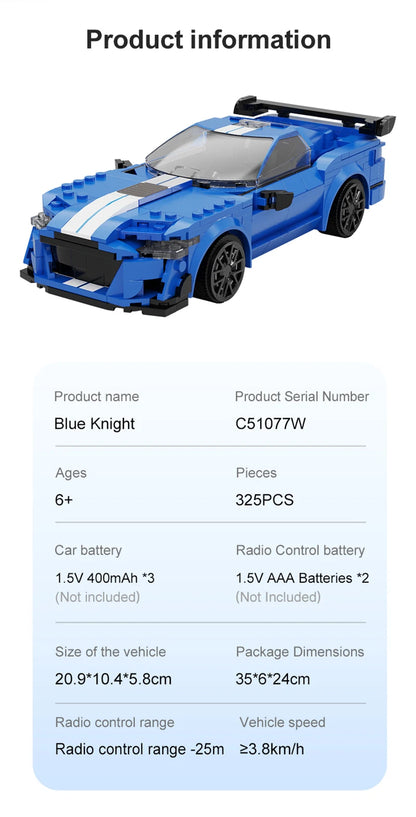 Voiture de Course Télécommandée CaDA – Modèle Blue Knight (325 pièces)
