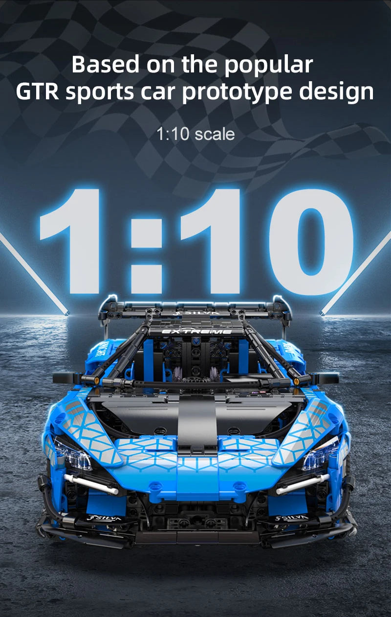 Voiture de Course Télécommandée CaDA – Modèle Extreme Blue (2088 pièces)