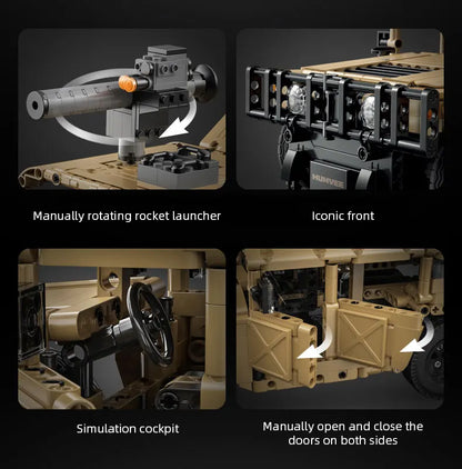 Véhicule Militaire Télécommandé CaDA – Modèle HUMVEE H1 (3935 pièces)