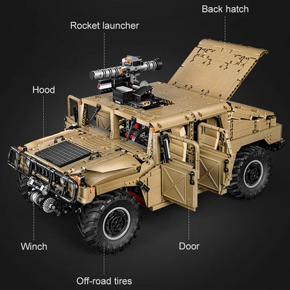 Véhicule Militaire Télécommandé CaDA – Modèle HUMVEE H1 (3935 pièces)