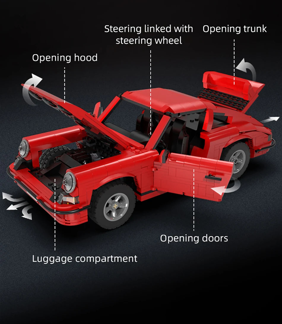 Voiture de Sport Classique CaDA – Kit Télécommandé à Construire (1429 pièces, Échelle 1:12.5)
