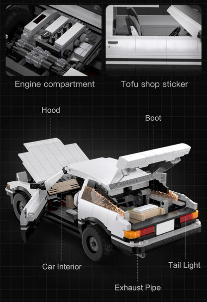 Voiture à Construire CaDA – Toyota AE86 Initial D (1324 pièces, motorisable)
