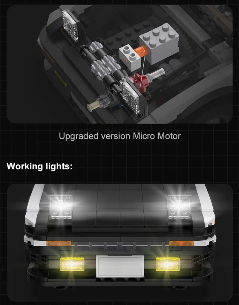 Voiture à Construire CaDA – Toyota AE86 Initial D (1324 pièces, motorisable)