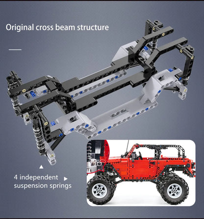 Voiture 4x4 Télécommandée à Construire – CaDA Adventurer (1941 pièces, LED, 3 moteurs)