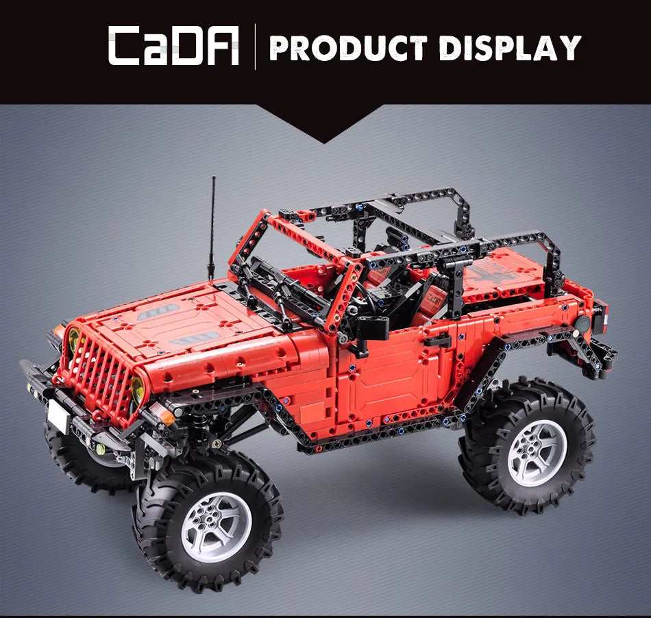 Voiture 4x4 Télécommandée à Construire – CaDA Adventurer (1941 pièces, LED, 3 moteurs)