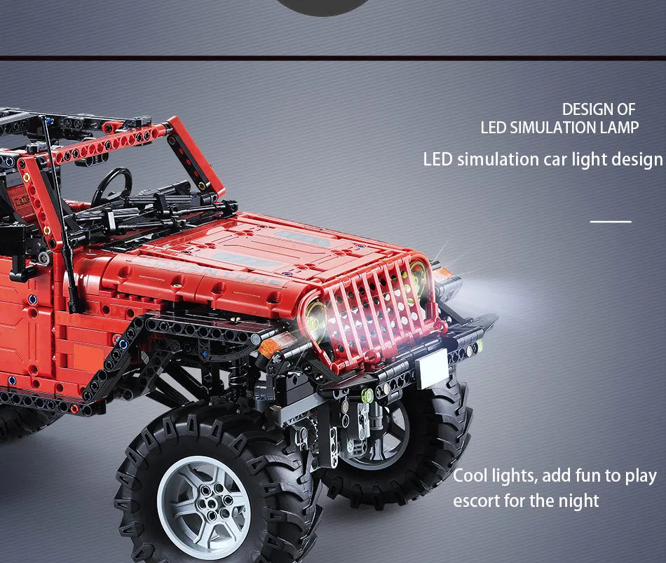 Voiture 4x4 Télécommandée à Construire – CaDA Adventurer (1941 pièces, LED, 3 moteurs)