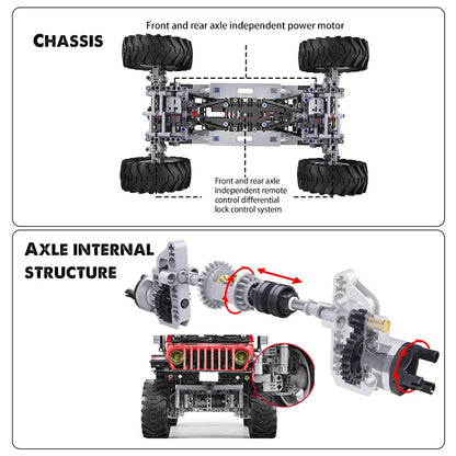 Voiture 4x4 Télécommandée à Construire – CaDA Adventurer (1941 pièces, LED, 3 moteurs)