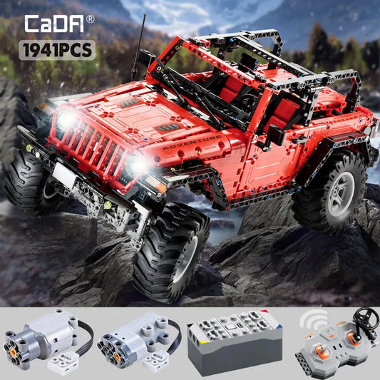 Voiture 4x4 Télécommandée à Construire – CaDA Adventurer (1941 pièces, LED, 3 moteurs)