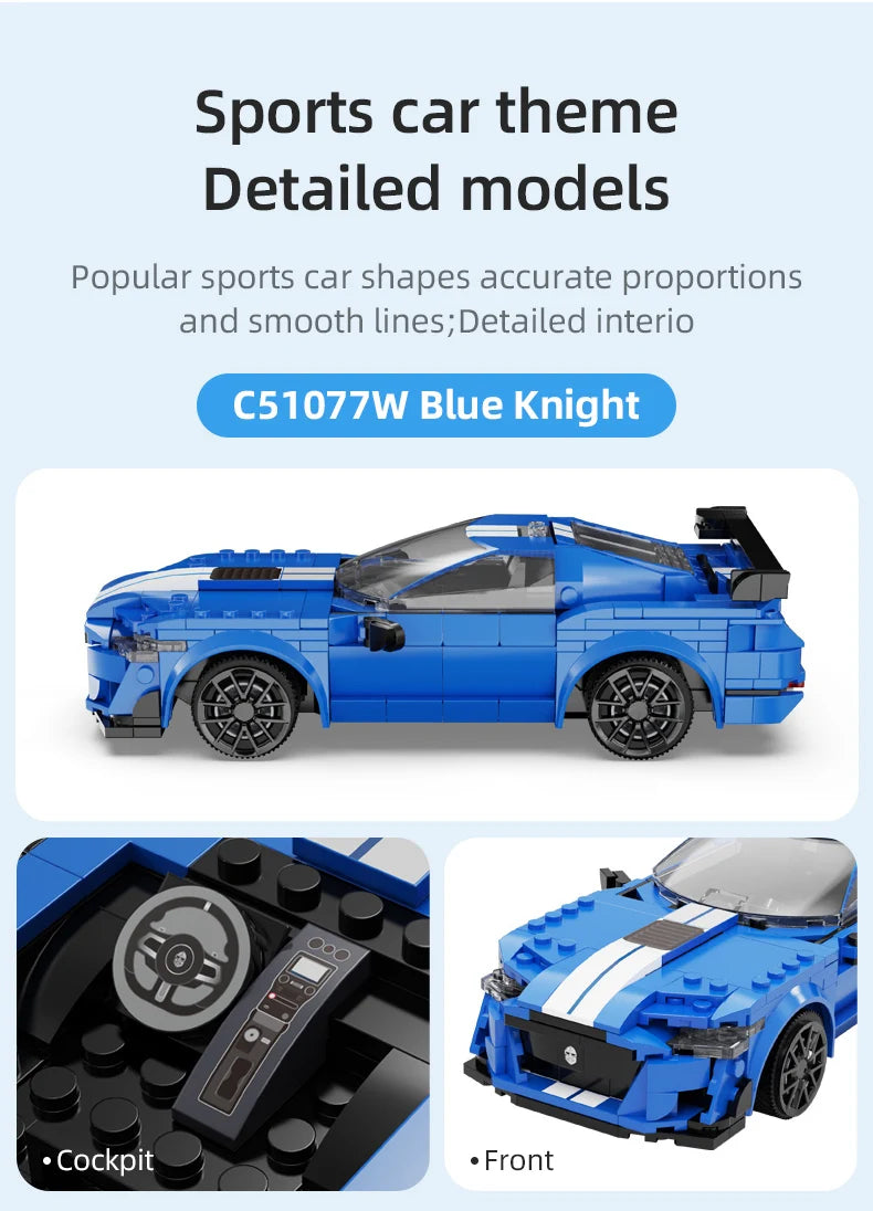 Voiture de Course Télécommandée CaDA – Modèle Blue Knight (325 pièces)