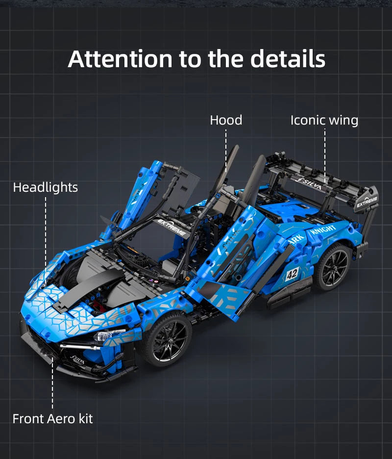 Voiture de Course Télécommandée CaDA – Modèle Extreme Blue (2088 pièces)