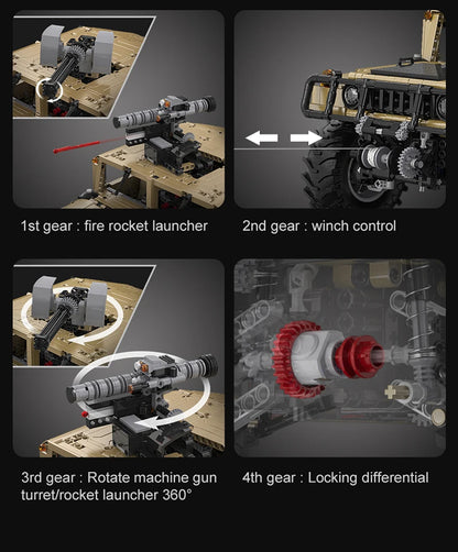 Véhicule Militaire Télécommandé CaDA – Modèle HUMVEE H1 (3935 pièces)