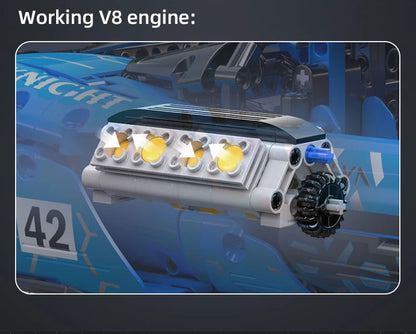 Voiture de Course Télécommandée CaDA – Modèle Extreme Blue (2088 pièces)