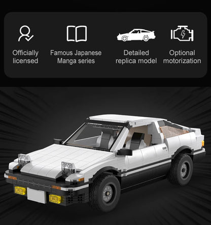 Voiture à Construire CaDA – Toyota AE86 Initial D (1324 pièces, motorisable)