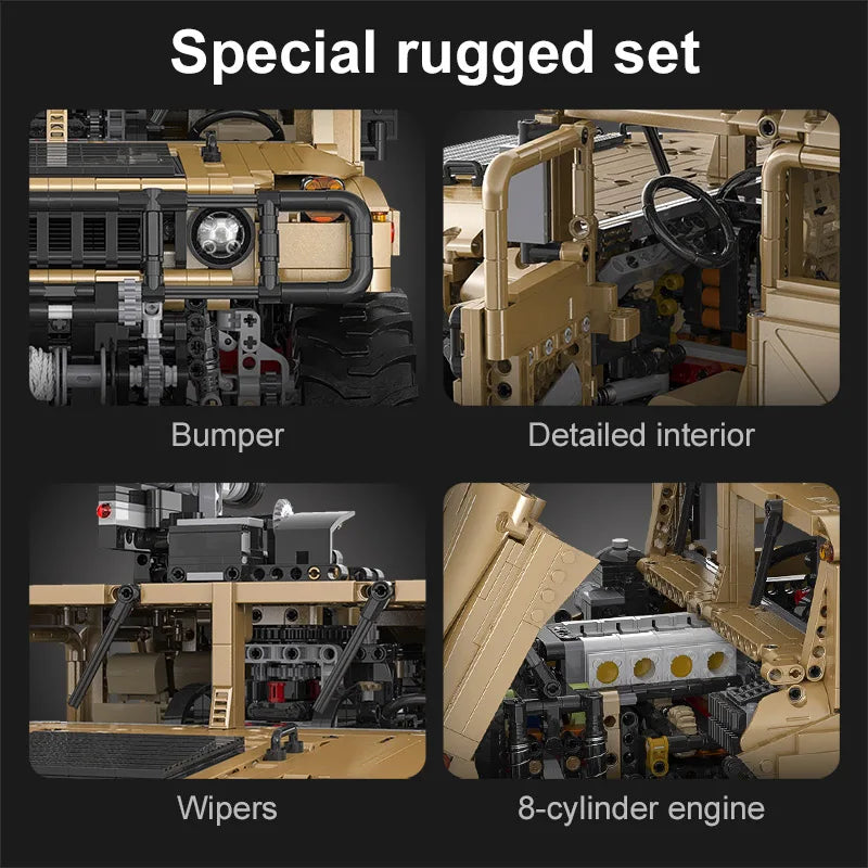 Véhicule Militaire Télécommandé CaDA – Modèle HUMVEE H1 (3935 pièces)