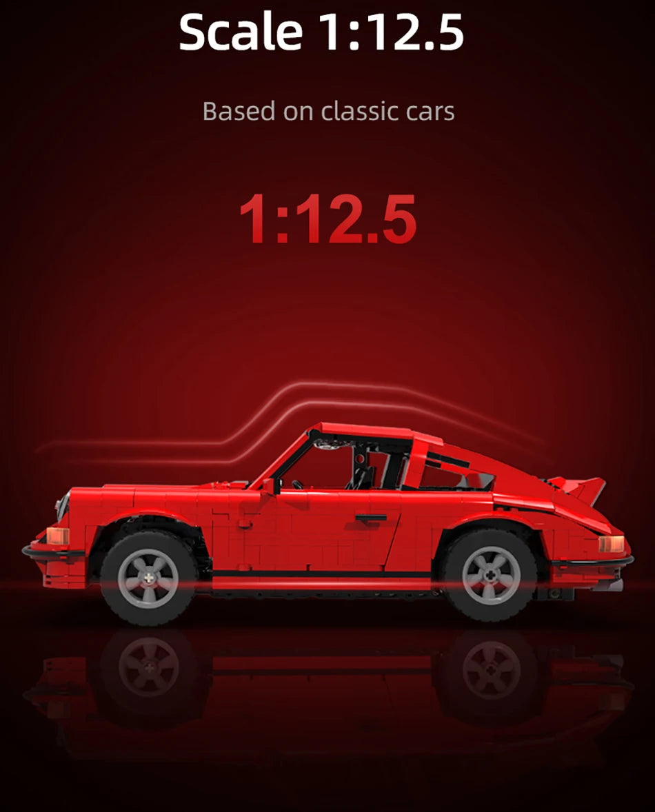 Voiture de Sport Classique CaDA – Kit Télécommandé à Construire (1429 pièces, Échelle 1:12.5)