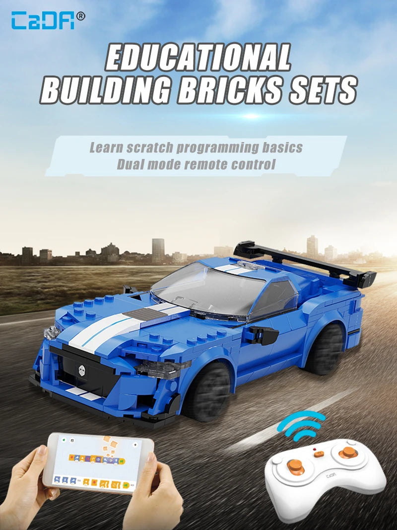 Voiture de Course Télécommandée CaDA – Modèle Blue Knight (325 pièces)
